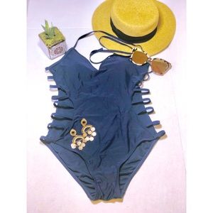 Navy Strappy One Piece swimsuit.